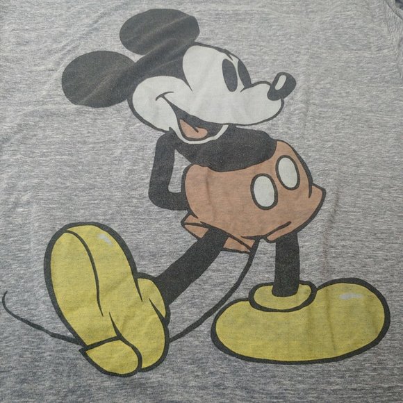 Disney Mickey Mouse Mens Medium T Shirt Short Sleeve Gray Super Soft Heather - Picture 3 of 4